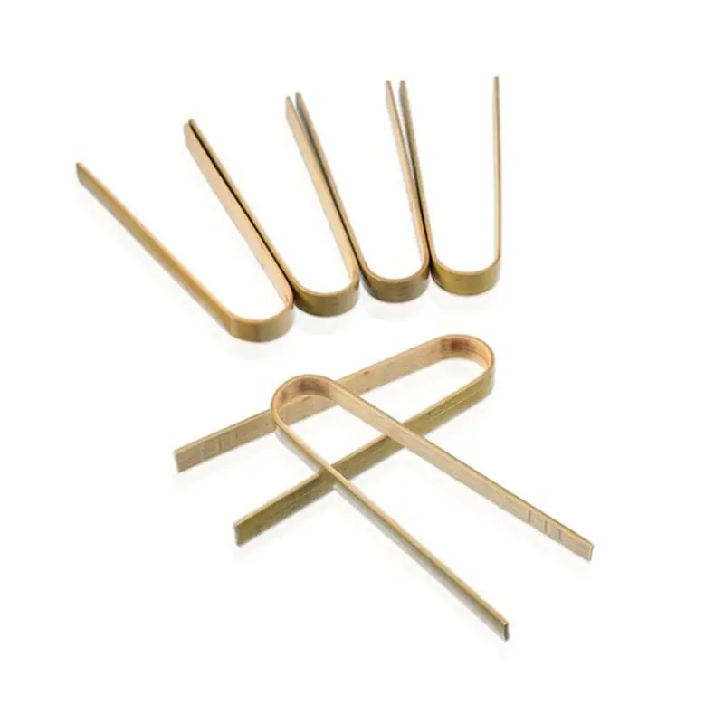 ABWZ-160 Pcs Mini pinces à pain jetables en bambou de 4 pouces, pinces à toast jetables, pinces de cuisine jetables, pinces de service alimentaire