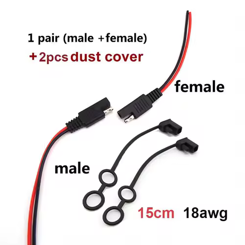 DIY SAE 12V 18AWG 15CM Power Automotive Extension Cable Male Female Plug Wire Connector Cable - Image 8