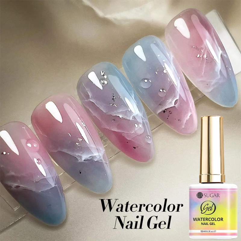 Ur SUGAR 15ml Aquarela Gel para Unhas Transparente Soak Off UV LED Longa Duração Florescimento de Mármore Efeito de Espalhamento Gel Funcional Manicure