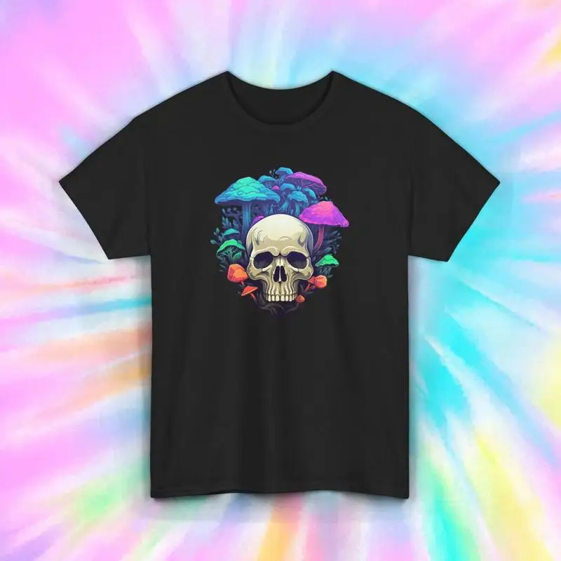 

Skull Mushrooms Psychedelic Fantasy Trippy T Shirt S 5XL