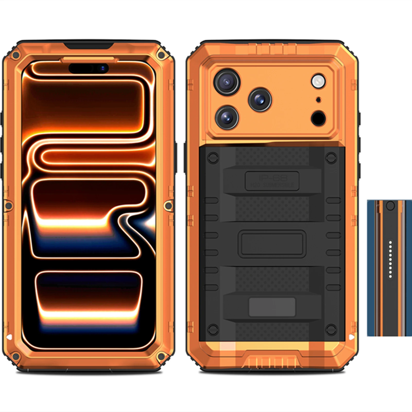 Military Anti Shock Case For iPhone 17 Pro 16E Air 16 15 14 13 12 Pro Max IP68 Full Waterproof Silicone Protection Aluminum Case