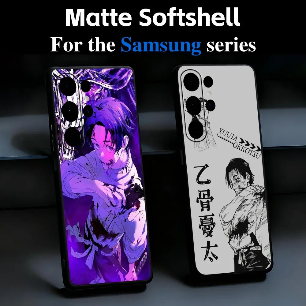 Jujutsu Kaisen Anime Yuta Okkotsu Phone Case For Samsung Galaxy S26 S25 S24 S23 S22 S21 Plus Ultra Fold A Soft Black