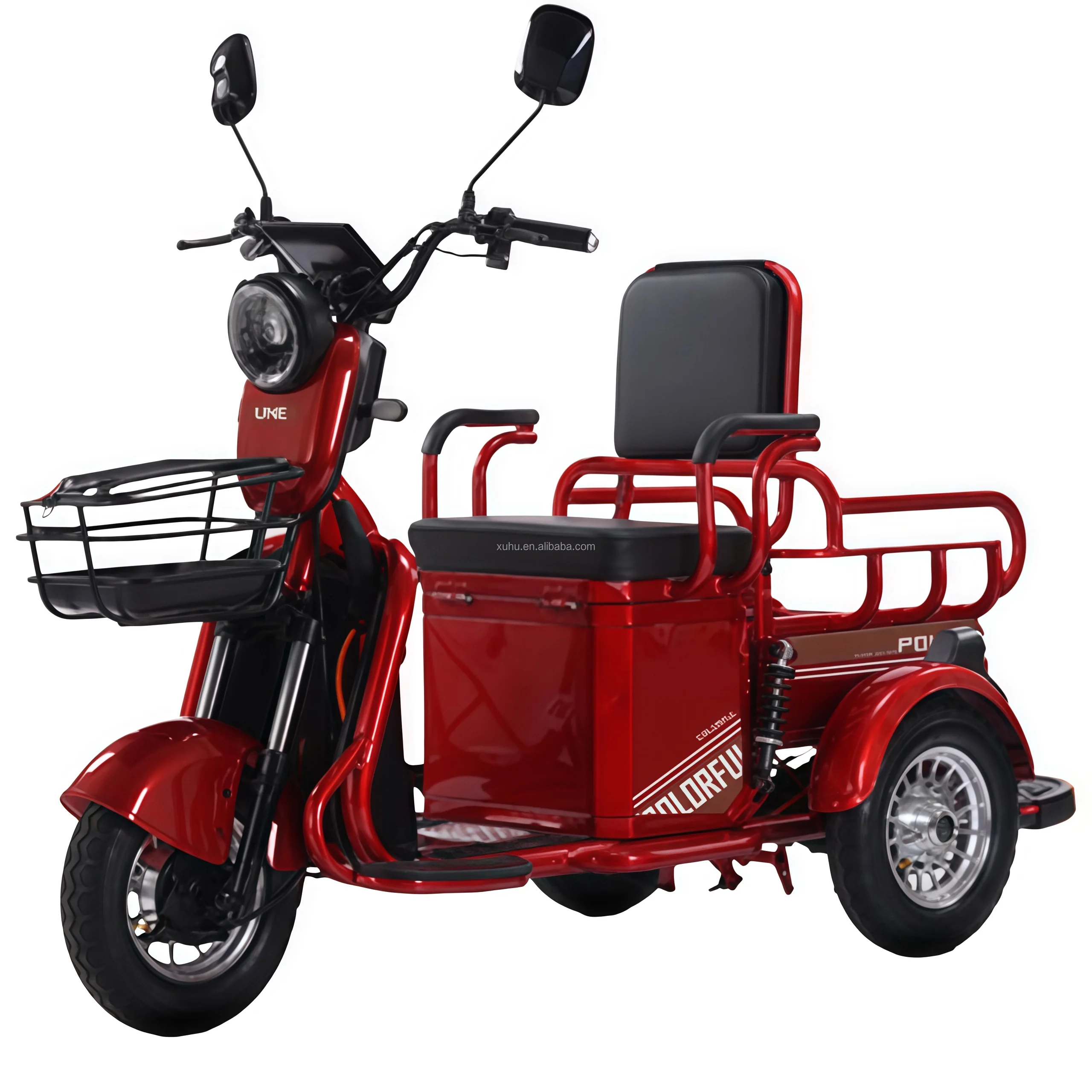 Vietnam Most Popular Hot Selling Three Seats Baby Seat Electric Tricycles Three Wheels Biycles