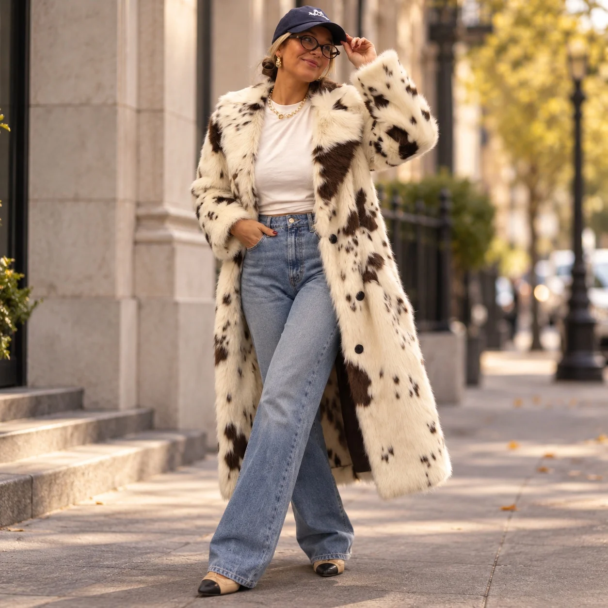 No Hood Long Length Coat with Long Sleeve European and American Style Autumn Street Sexy Notched Lapel Regular Sleeve Women Coat