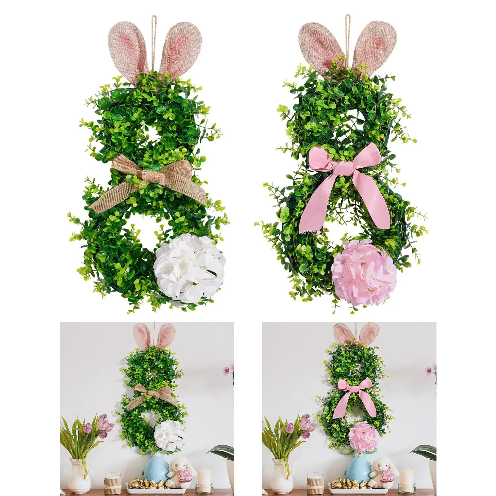 Front Door Easter Wreath Portable Pendant for Indoor Happy Easter Farmhouse