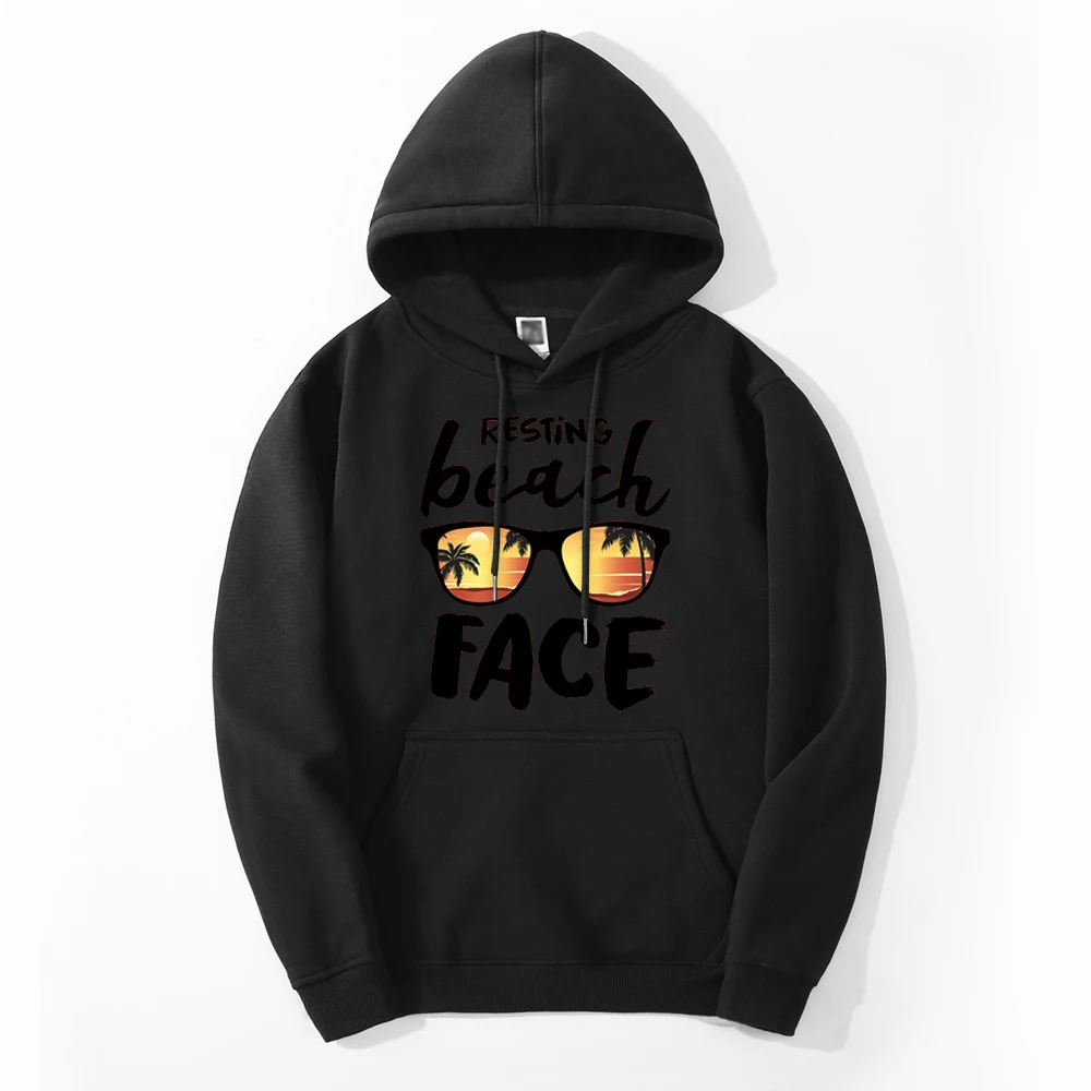 Resting Beach Face Funny Print Autumn Male Simple Fabrics Hoodie Sweatshirts Casual Fitness Hoody Fashion Top Bodywarm Hoodies