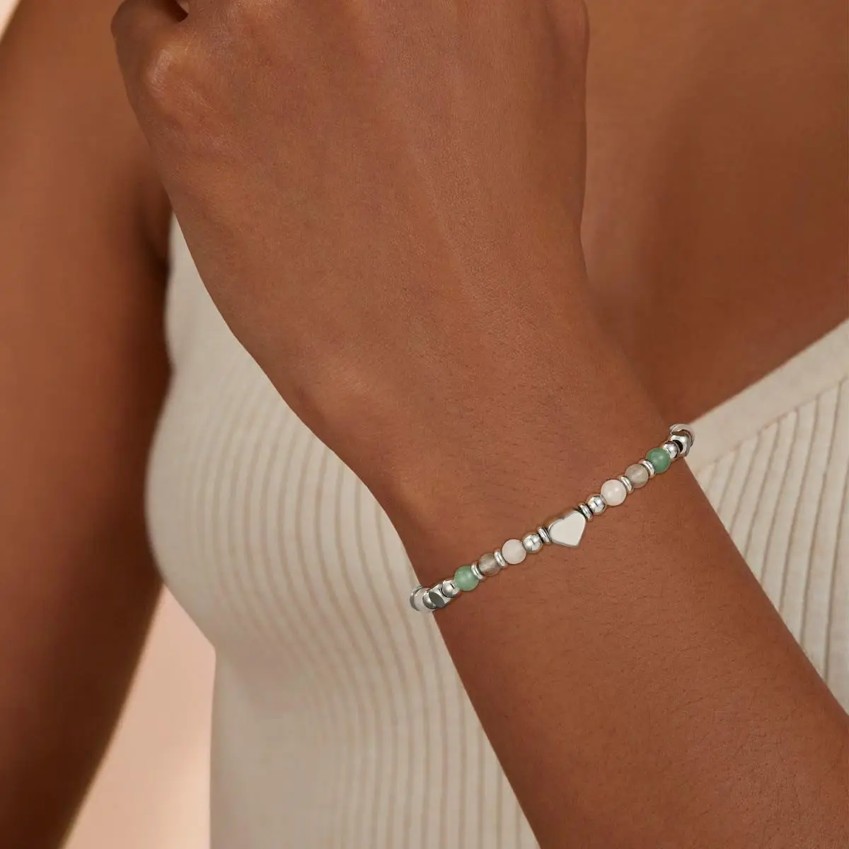 Natural Stone Crystal Healing Bracelet for Women, Gemstone New Beginnings Protection Jewelry Gift for Her Girls Daughter Mum