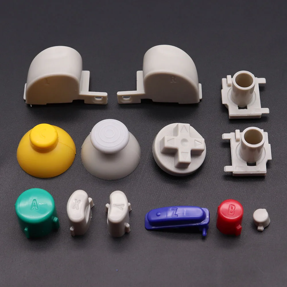 Full Set Chrome Buttons For Gamecube NGC Controller ABXY Z D-Pad L R Trigger Button Mod Kit