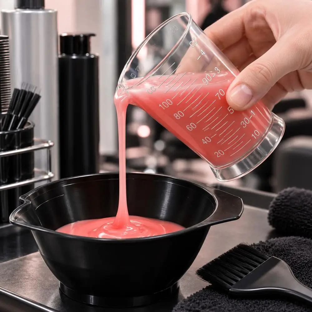 1PC New 4 Oz Hair Dye Measuring Cups Graduated Scale Plastic Plastic Beaker Easy to Read Transparent Graduated Cup Home Use