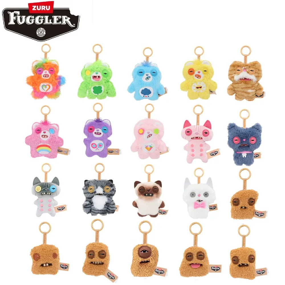 

Плюшевые игрушки Fuggler Fugg Nuggets Series: Оригинальные котики из переулков и серия Care-Bears, брелок-подвеска для сумки, кукла-шарм, кольцо для ключей, в упаковке
