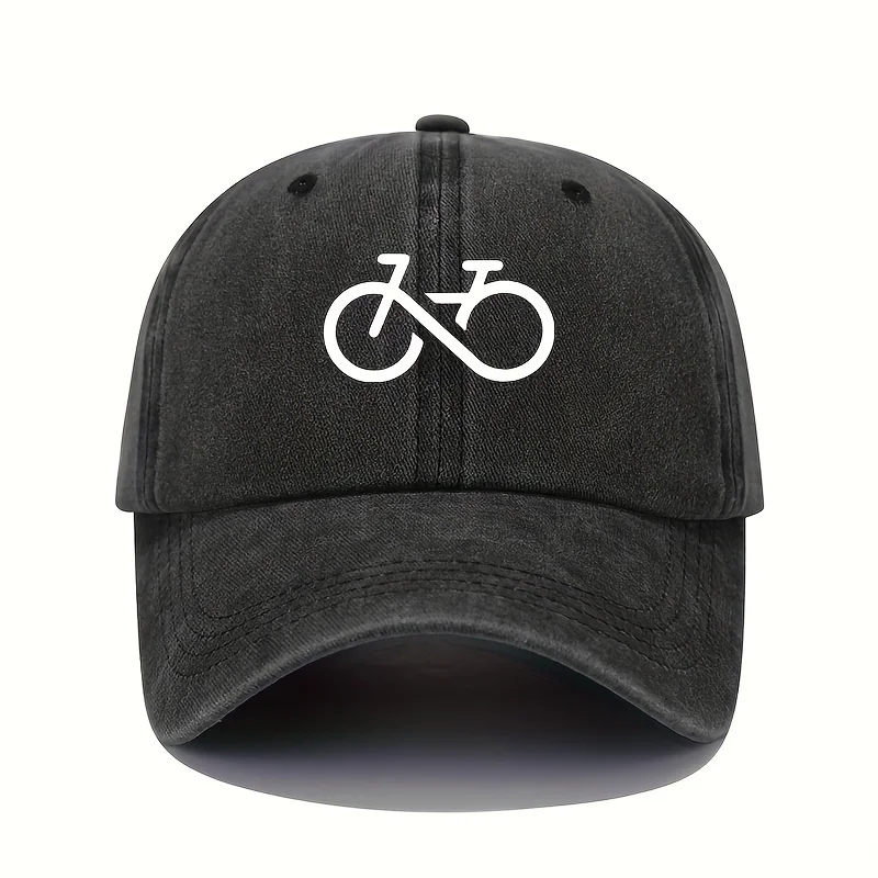 Fahrrad bedruckte Baseballkappe Retro leichte waschbare Kappe verstellbare Sonnenschutzhüte für Herren und Damen