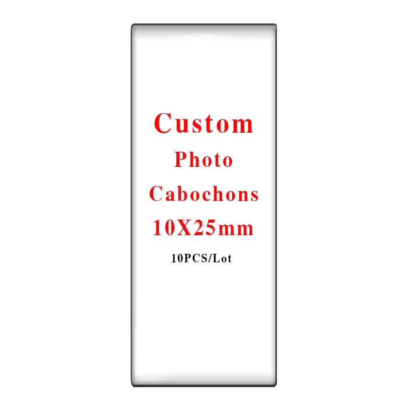 10pcs Personalized Custom Photos 10x25mm Rectangle Glass Cabochons- Ideal for DIY Jewelry Making & Crafts Earrrings Necklace