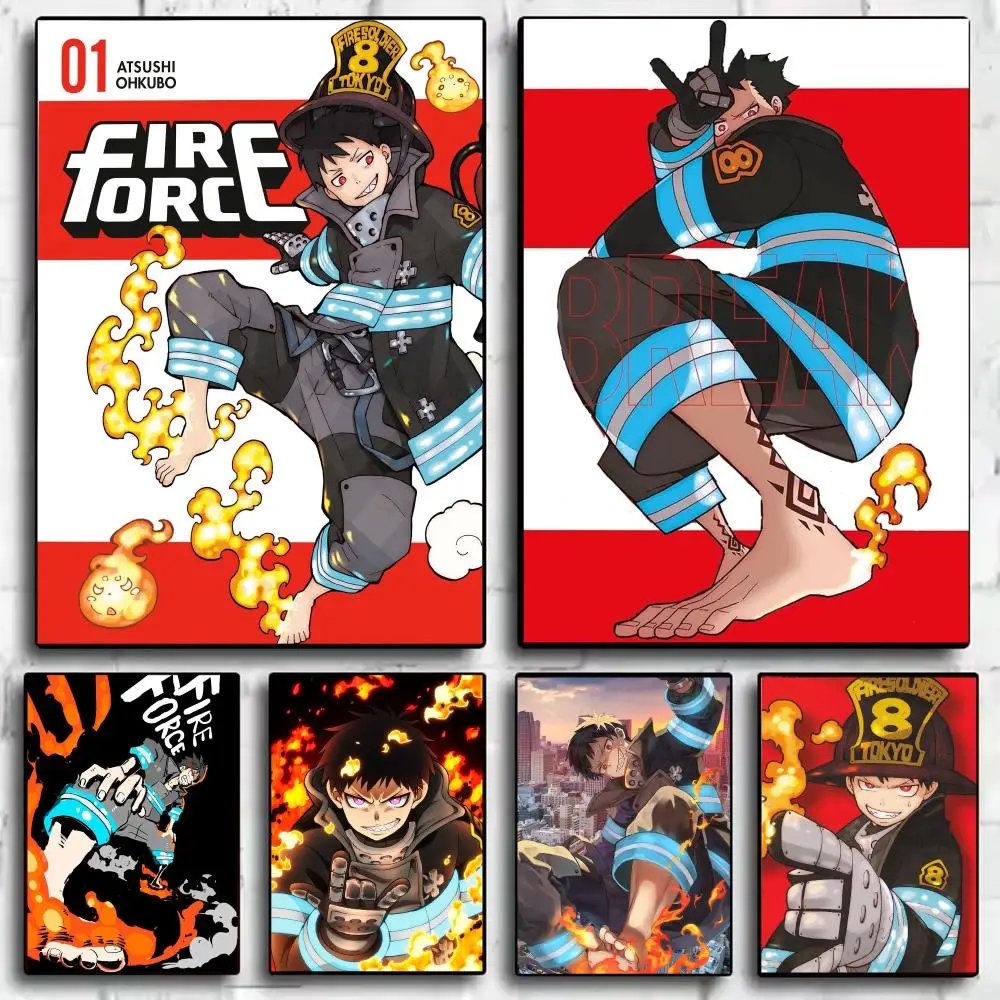 Anime F-Fire Force Shinra Kusakabe Poster Decorative Wall Art Print Poster Room Decoration Bedroom Home Office Gift Idea