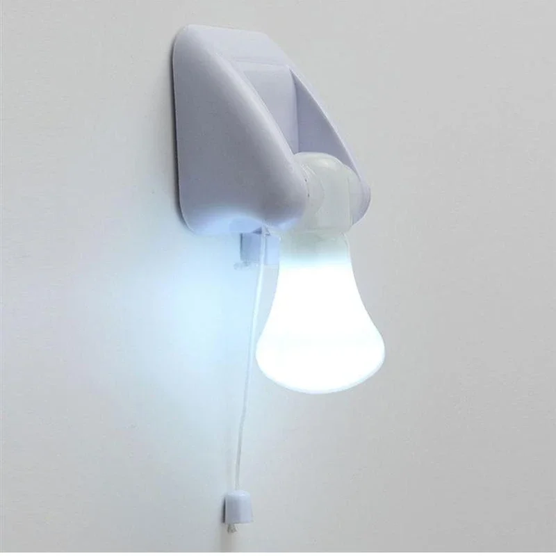 

LED Pull Cord Wall Night Lights Cabinet Closet Table Lamp Self Adhesive Bulb For Home Toilet Bedroom Lighting Battery Operated