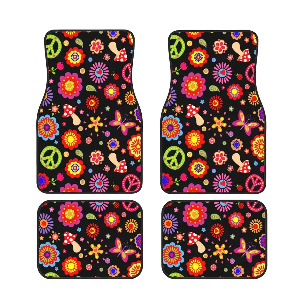 Funny Wallpaper Mushroom Car Waterproof and Anti slip Foot Mats4 PCS Set Universal Car Floor Decoration Accessories  floor mats