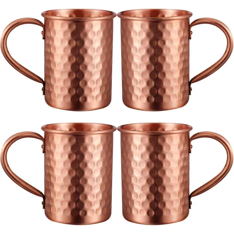 New 100% Copper Moscow Mule Mug 1/2/3/4/Pcs Durable Coppery Beer Mugs Coffee Mug Milk Cup Pure Copper Bar Cup Drinkware Water