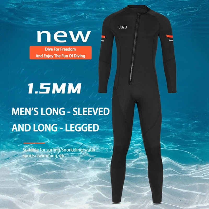 

1.5mm Men's One - Piece Neoprene Wetsuit: 4 - Way Stretch, Cold Resistance & Warmth, Full - Body Coverage for Surfing, Winter