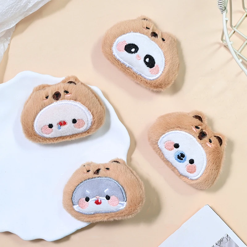 Cartoon Kawaii Plush Capybara Animals DIY Accessories Material Lovely Funny Doll Decorations For Handmade Hair Accessories