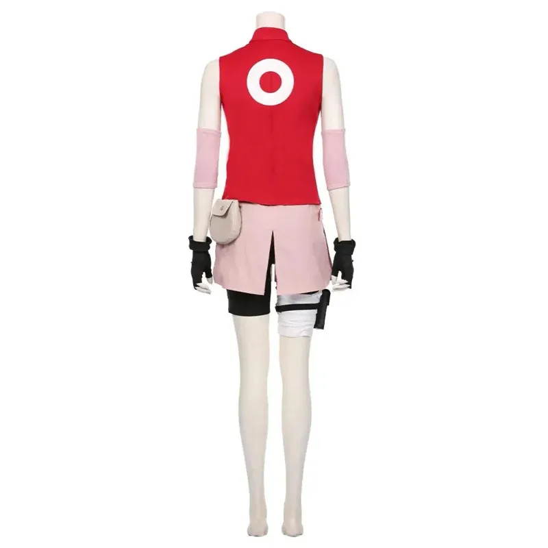 Disfraz de Haruno Sakura para mujer y niña, falda, disfraz de Halloween y Carnaval