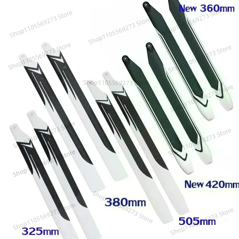 RC Helicopter Carbon Fiber Main Blades 325 360 370 380 420 505mm for 3D Flight Heli Replacement Parts Upgrades
