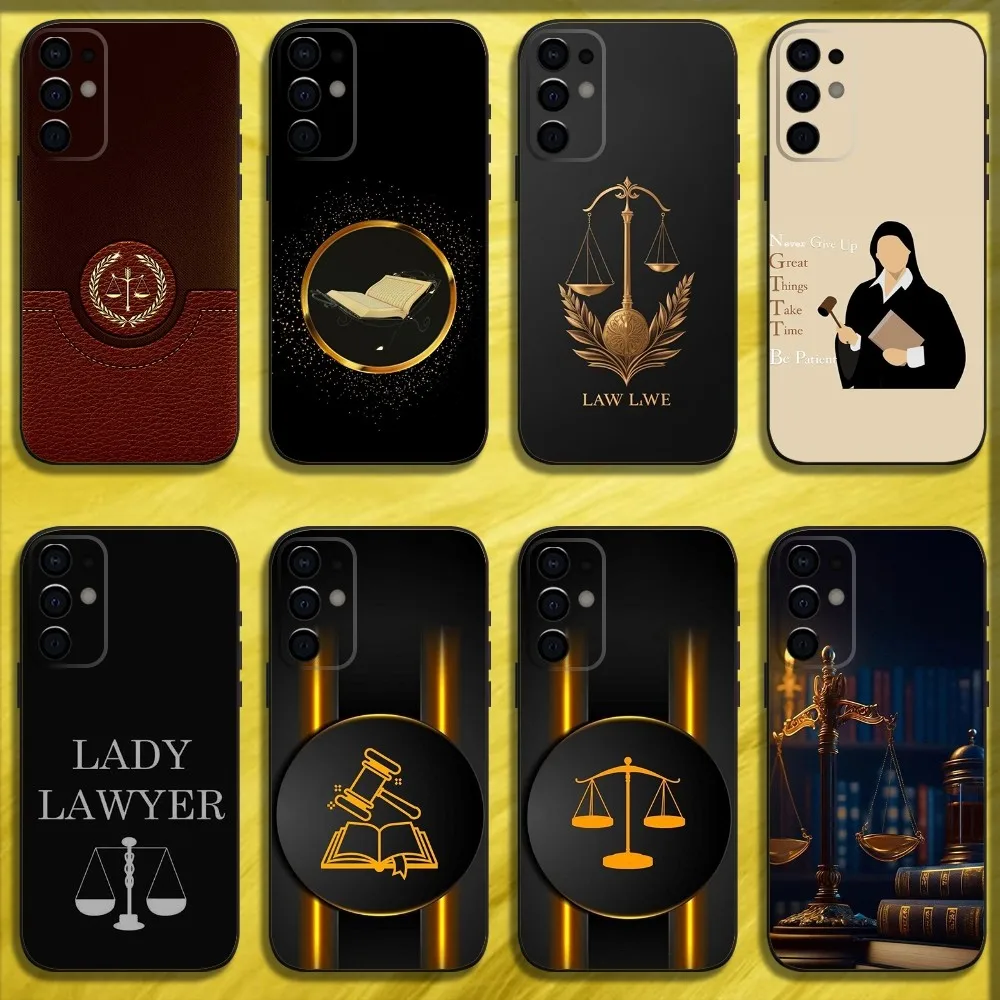 Law Judge Justice Lawyer Phone Case For Samsung S24,S21,S22,S23,S30,Ultra,S20,Plus,Fe,Lite,Note,10,9,5G Black Soft Cover