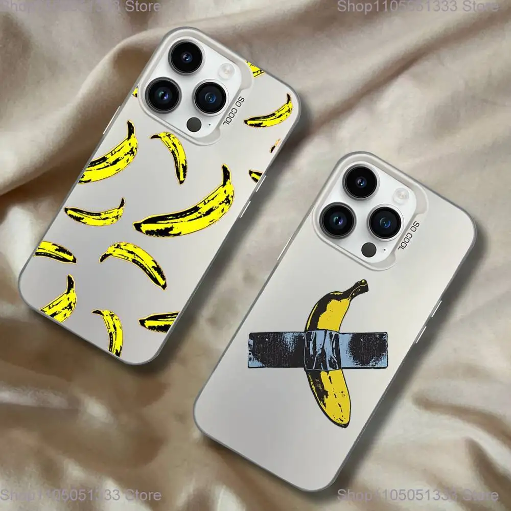 

A-Andy W-Warhol Art Banana Phone Case For iPhone 16,15,14,13,12,11,Pro,XS,Max,Plus,Mini,SE White Candy Matte Shockproof Cover