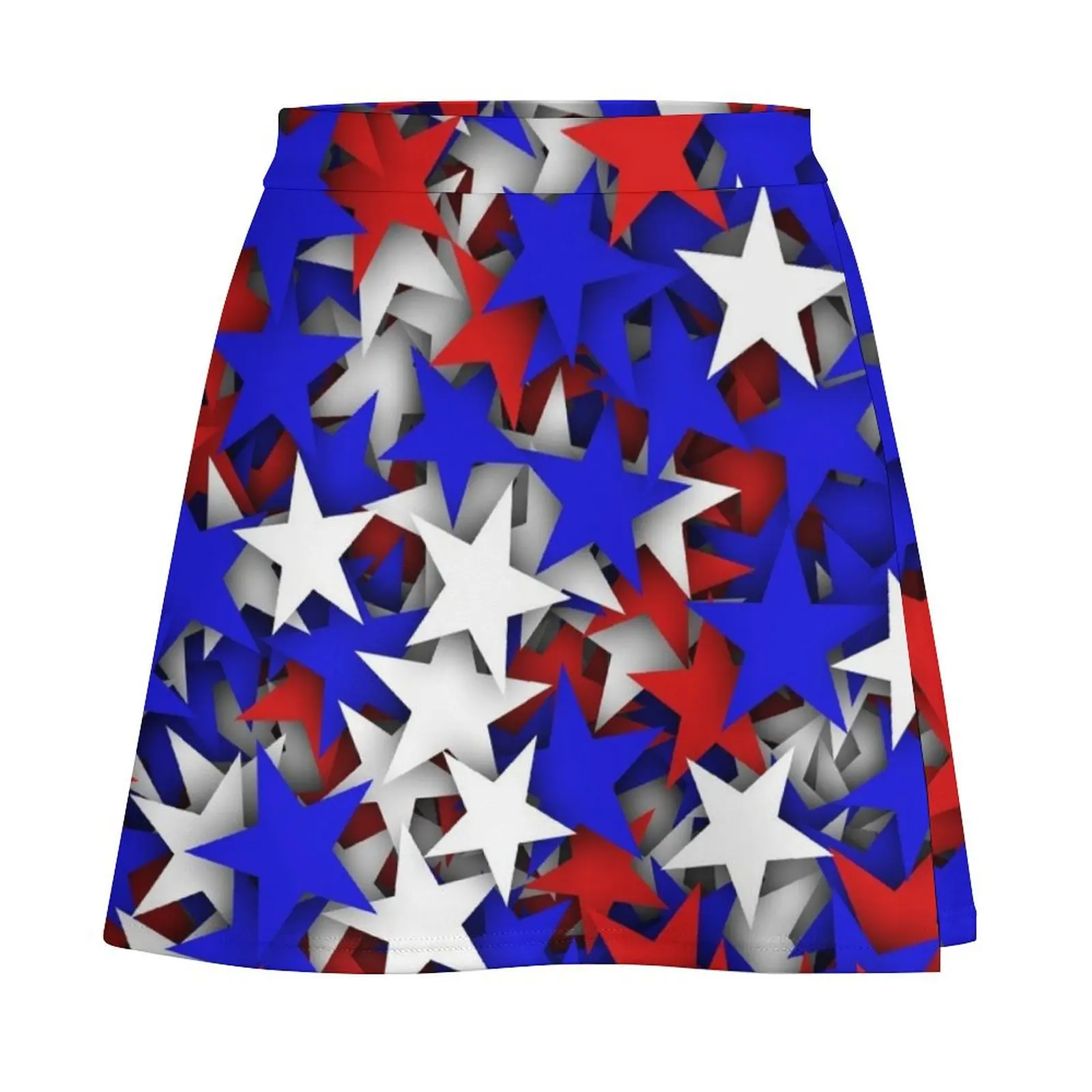 Blue, red, white stars Mini Skirt Women's skirt School skirt Mini
