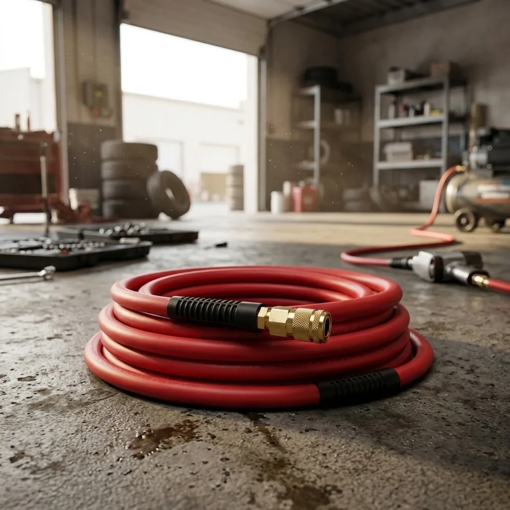 1/4 PVC Pneumatic Hose for Industrial Equipment with Copper Fittings 7.5 meters or 15 meters Length 5-50C Range