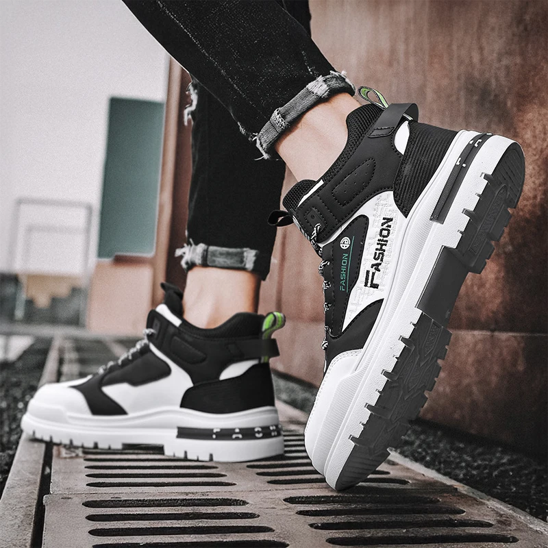 Chaussures de marche vulcanisées pour hommes, baskets décontractées respirantes à semelle souple, légères, de sport de plein air, pour l'entraînement quotidien, automne