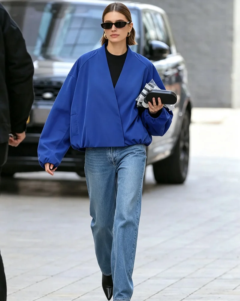 Women's jacket 2026 autumn new European and American street style fashion solid colour long sleeve bomber jacket