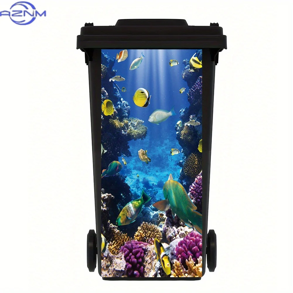 1pc of a PVC Sticker Featuring Sunlight Filtering Through Water, Showcasing Vibrant Coral And Fish, Perfect for Ocean-Themed W