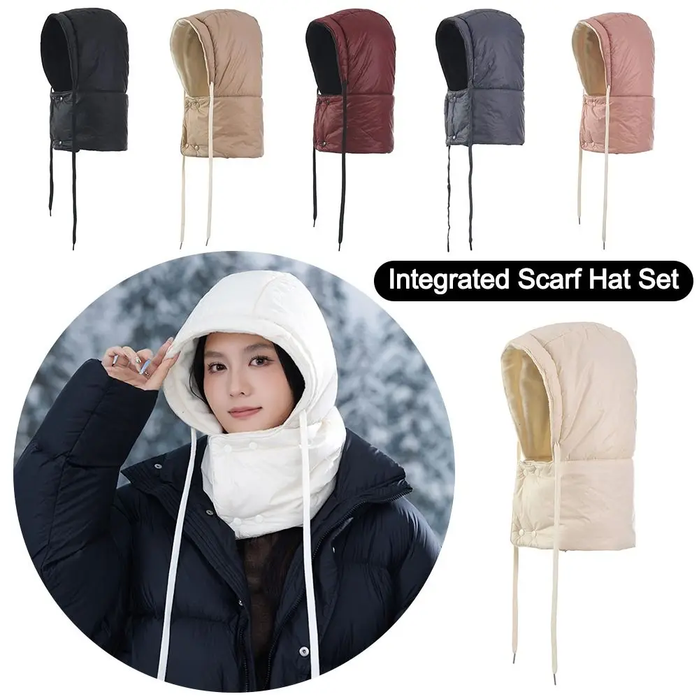 

Casual Plush Winter Warm Hat Thickened Windproof Ear Protection Hat Keep Warm Neck Warmer Beanies Cap Unisex