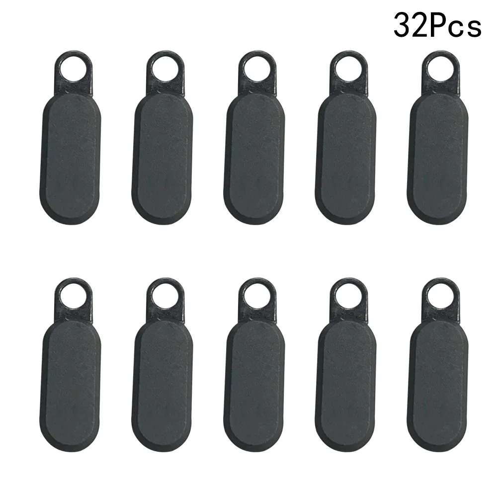 32Pcs Zipper Heads PVC Injection Molding Eco Friendly Handbag Luggage Coat Puller Zipper Sliders Black Coat Puller