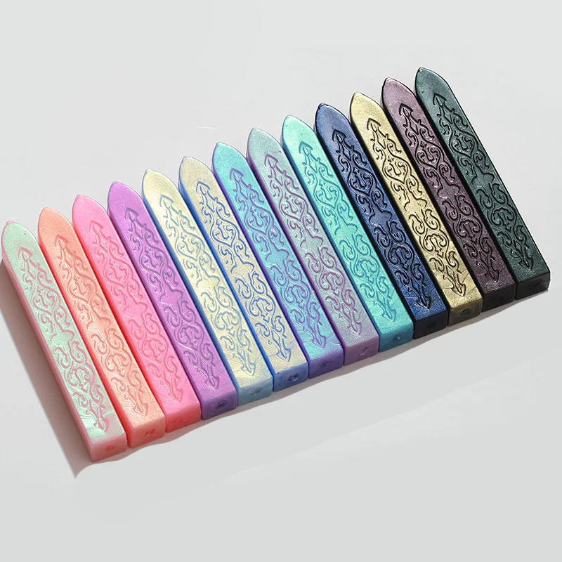 1pcs Aurora Glitter Sealing Wax Sticks Retro Wax Seal Stamp Rod DIY Scrapbook Material Wedding Party Invitation Cards Gift Decor
