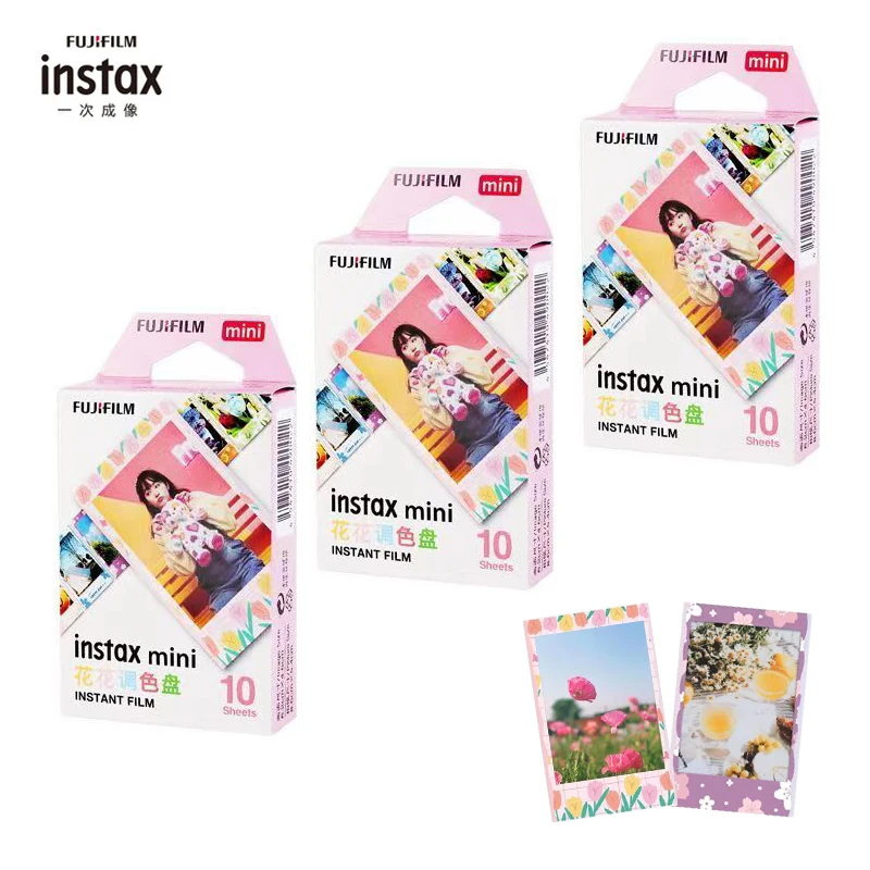 Fujifilm Instax Fuji Mini 12 11 8 9 Film Flower color palette Fuji Instant Photo Paper For 70 7s 50s 90 25 Share SP-1 Camera