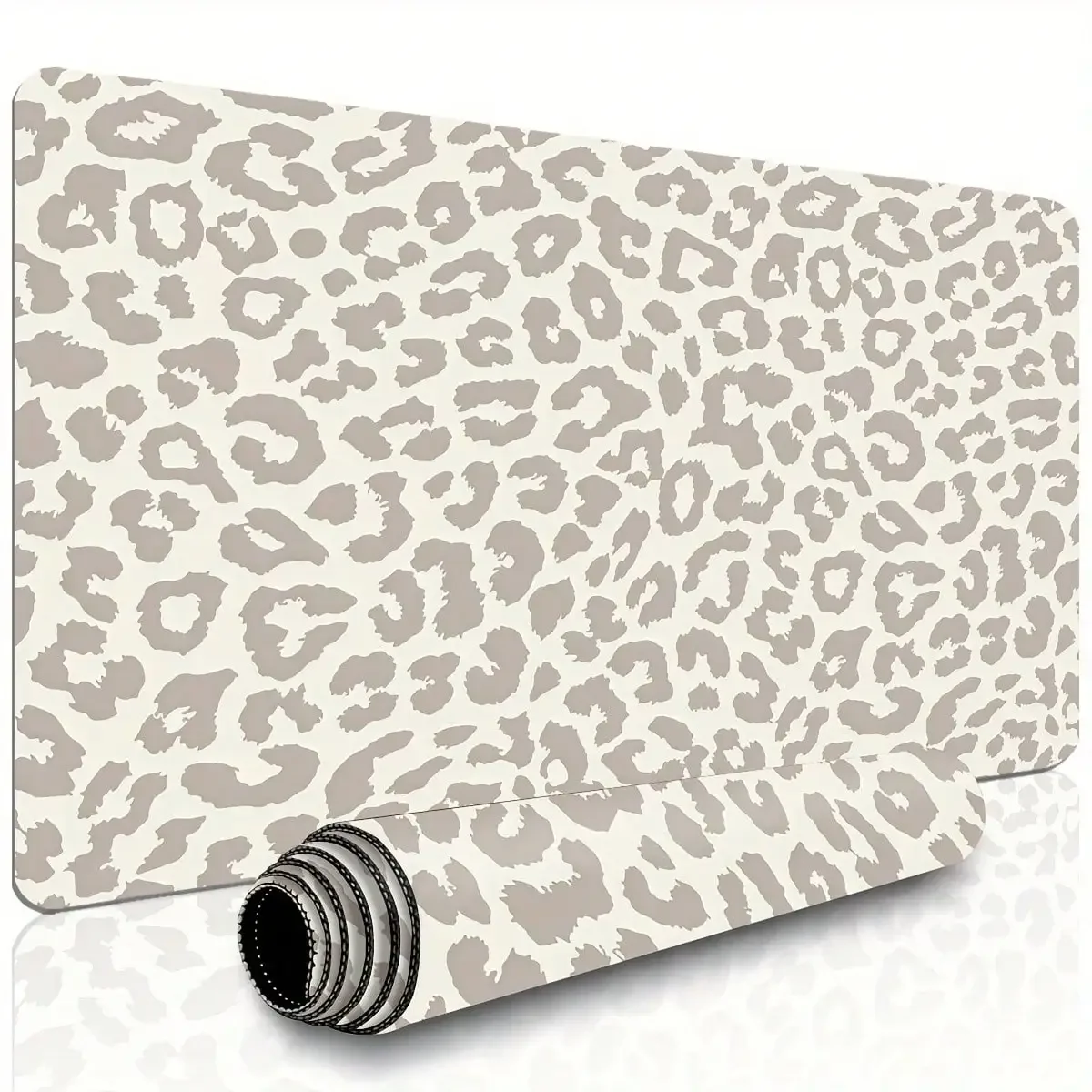 

1pc XL/XXL Computer Keyboard & Mouse Pad, Beige And Brown Leopard Print Pattern, Gray - Thick Durable Surface, Suitable For Office, Home And Gaming Environments - Ideal Birthday Gift For Gamers, Students And Professionals - Compatible With Desktop, Laptop