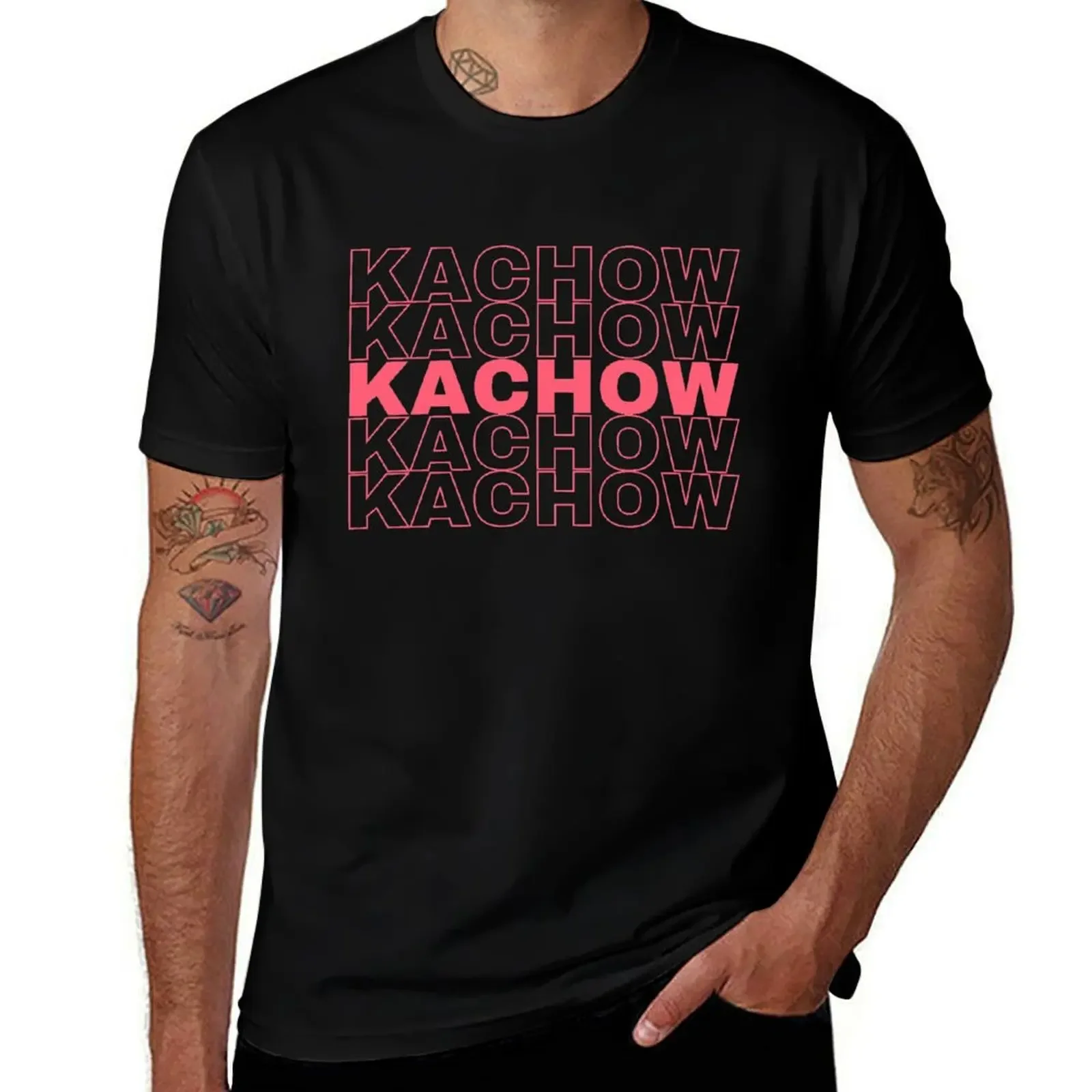 Kachow T-Shirt oversized t shirt plus size clothes men workout shirt