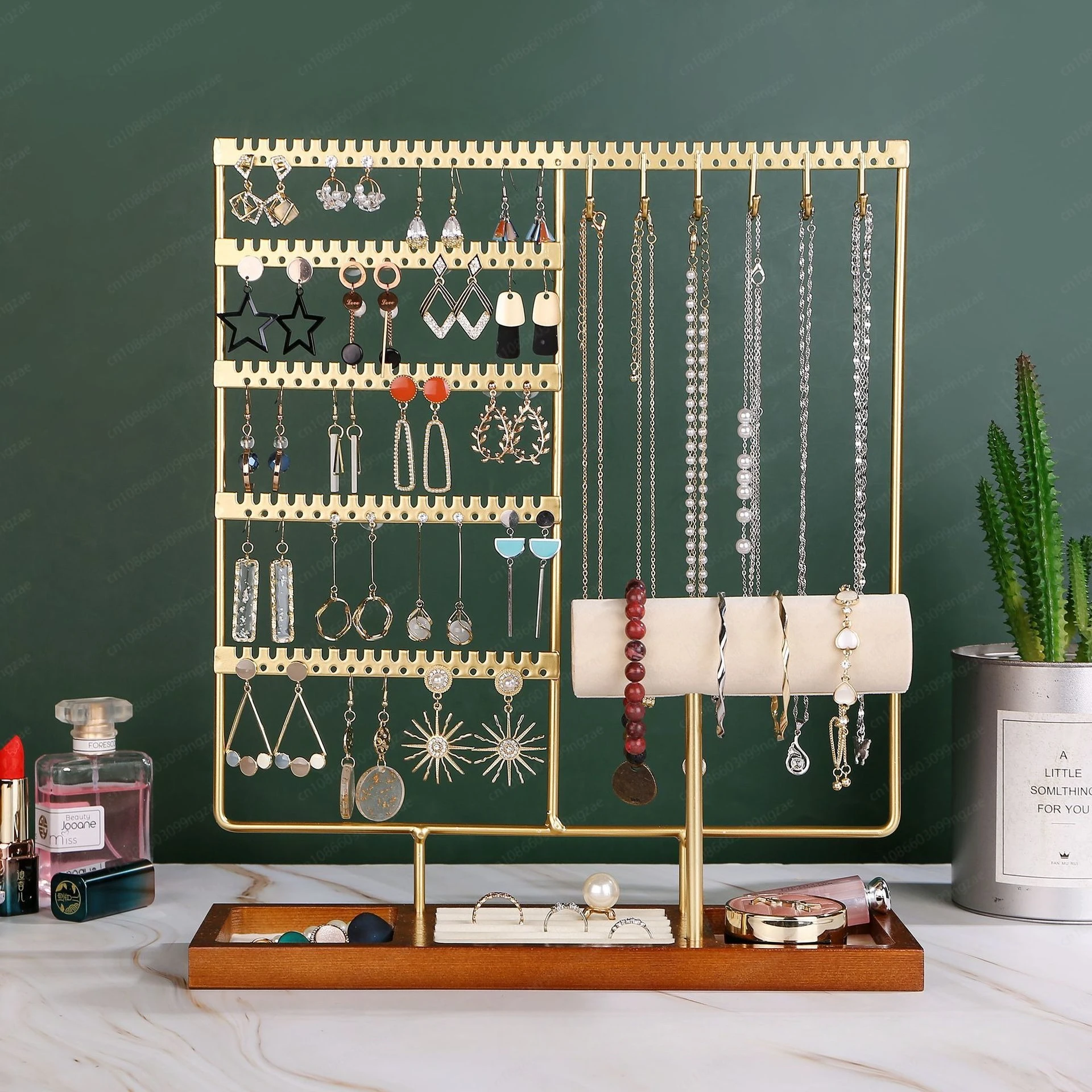 (excluding Jewelry) Hot-selling Earrings Display Stand, Necklace, Ring Jewelry, Bracelet Rack, Removable Wooden Bottom