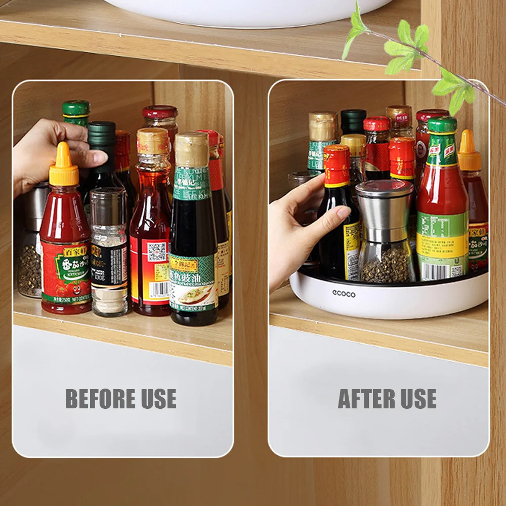 Multifunction Seasoning Storage Rack Rotating Tray 360 Rotation Fruit Cosmetic Storage Kitchen Accessories 25/30CM