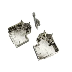 Computer PC RS232 DB9 Metal Shell Oblique 45 Degree Outlet D-SUB 9Pin Female Silver Case Housing