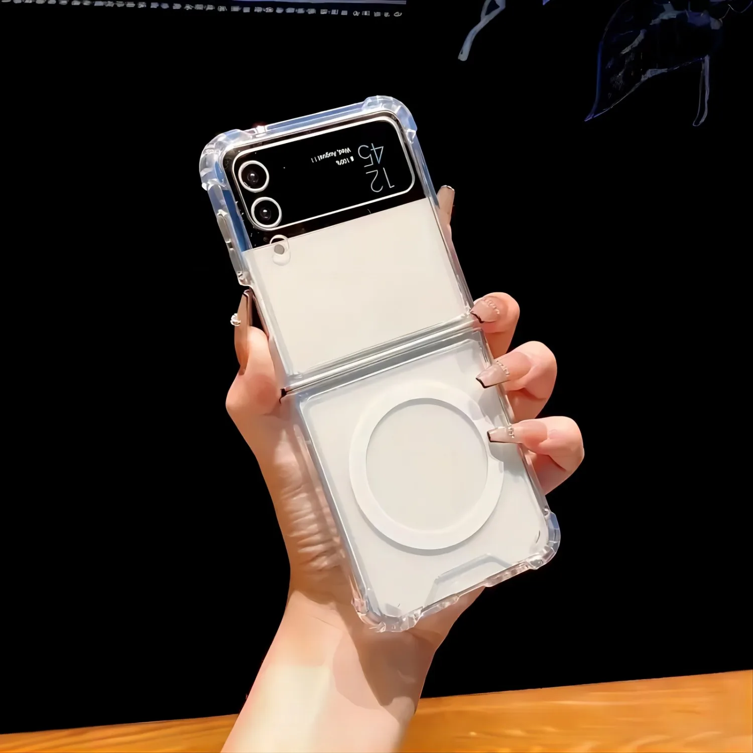 Galaxy Z Flip 3/4/5 Magnetic Case: Durable, Air-Cushioned, Transparent - Support Wireless Charging image 3