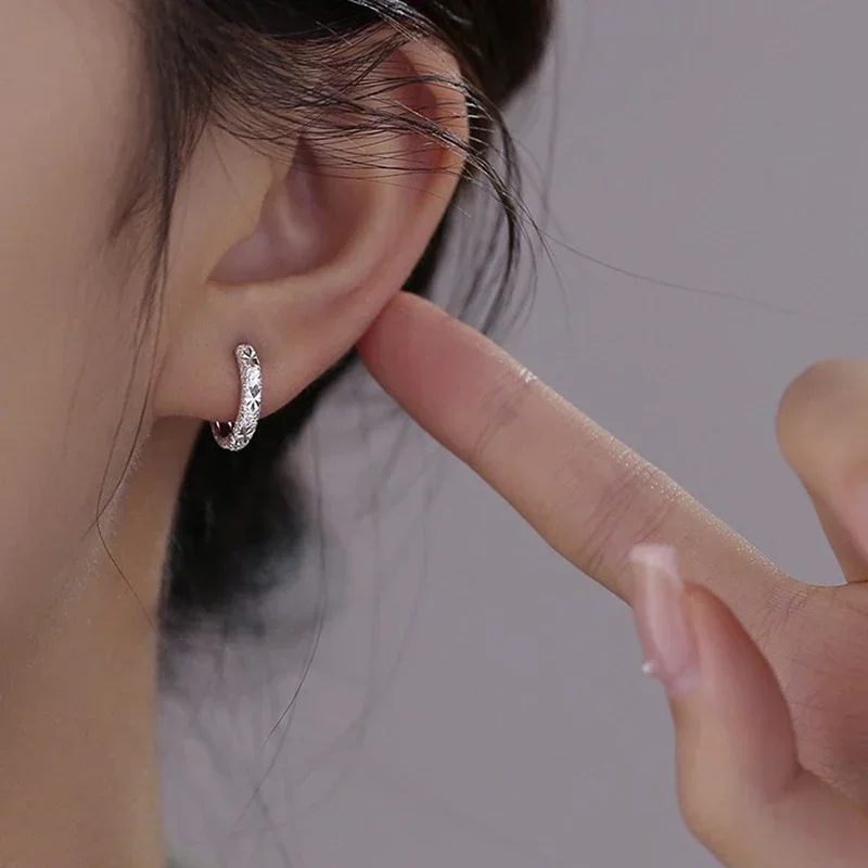 Orecchini stellati in argento sterling 925 Orecchini stella scintillante Orecchini ad anello semplici minimalisti Gioielli di moda per feste Regalo di compleanno