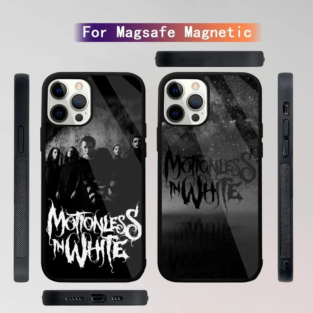 M-Motionless In White Phone Case For iPhone 15,14,13,12,11,Plus,Pro,Max Mini Magsafe Magnetic Wireless Charging