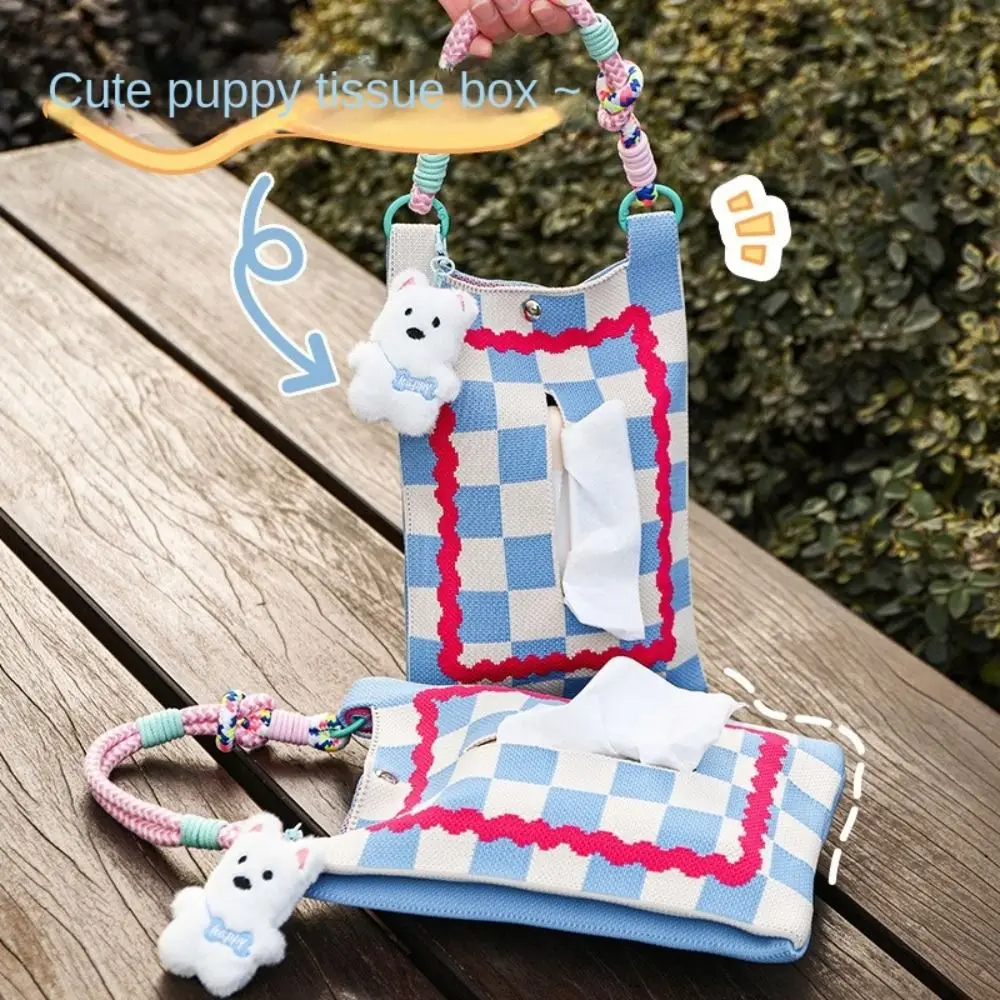 

Коробка для салфеток на заднее сиденье автомобиля с милой собакой, INS, компактный держатель для салфеток, универсальный подвесной держатель для салфеток с куклой в виде животного