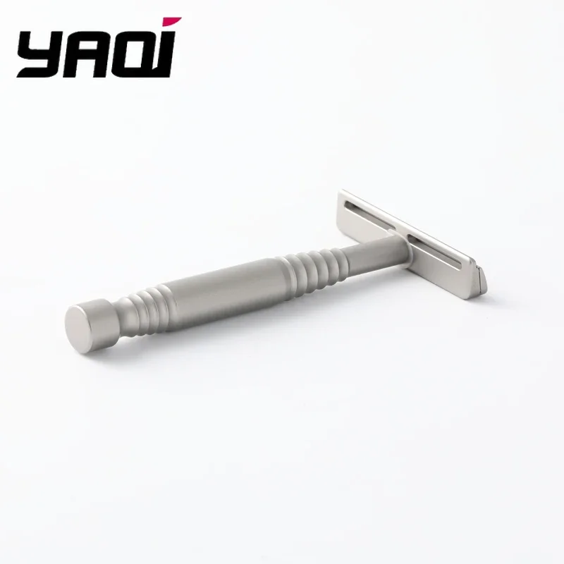 Yaqi remus navalha de segurança de borda dupla masculina de aço inoxidável navalha de barbear vintage artesanal navalha reta