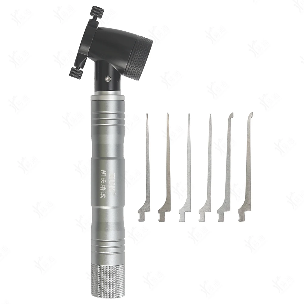 HUK 2nd Gen Rotatable Eagle Eye Light Lock Pick Set with 5x Magnifier LED Light for Locksmith Tools