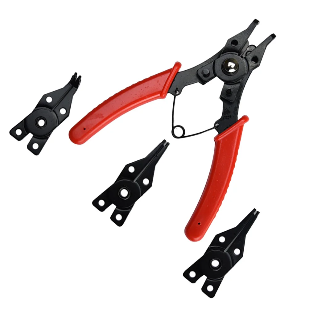 

1Set Snap Ring Pliers High Carbon Steel 4-in-1 Interchangeable Jaw Clip Tool for Ring Remover Bicycle Motorcycle Machinery