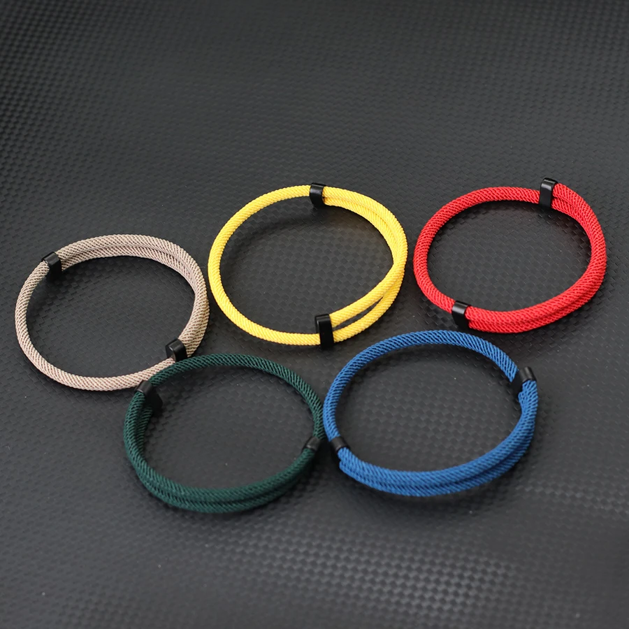 Minimalistisches handgefertigtes geflochtenes Seil-Armband für Männer und Frauen, verstellbar, Klasse A, Milan-Kordel, Wunsch-Armband, Paar-Geschenk, Freizeit-Hand-Joias