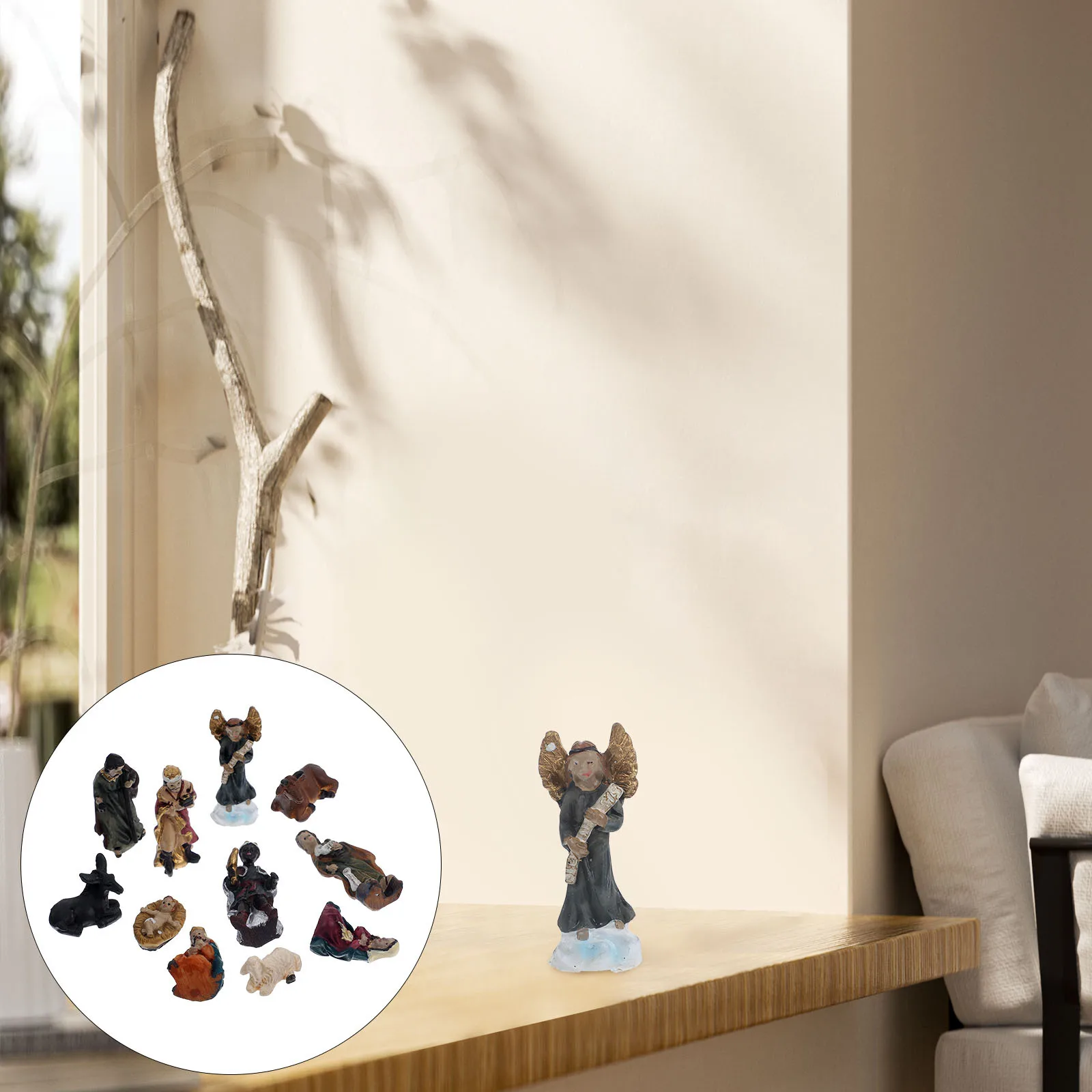 

1 set 1 Set Jesus Birth Ornaments Resin Religious Adornment For Home Office Church Decor Craft Desktop Display Christian Gift