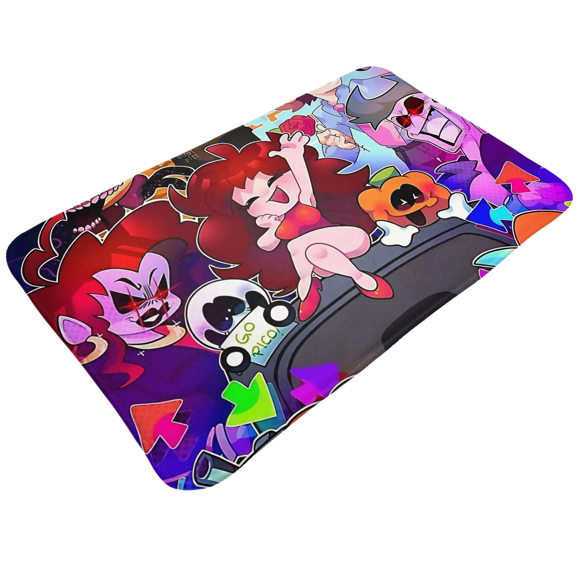 Friday Night Funkin collage   Decorations Bath Mat FNF Doormat Kitchen Carpet Outdoor Rug Home Decor